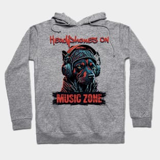 Headphones On, Music Zone - Dog with headphones Hoodie